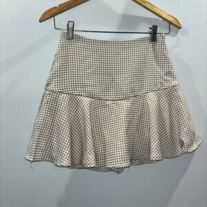 Checkered A Line Game Day Mustard Seed Skort Size Small Boutique Skirt
